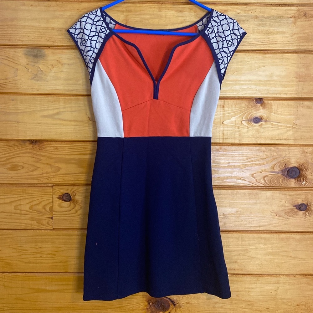 anthropologie color block dress